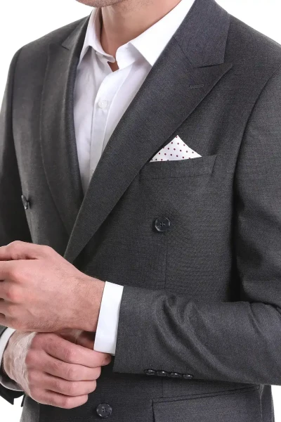 Bordo Puantiyeli Cep Mendili - 3