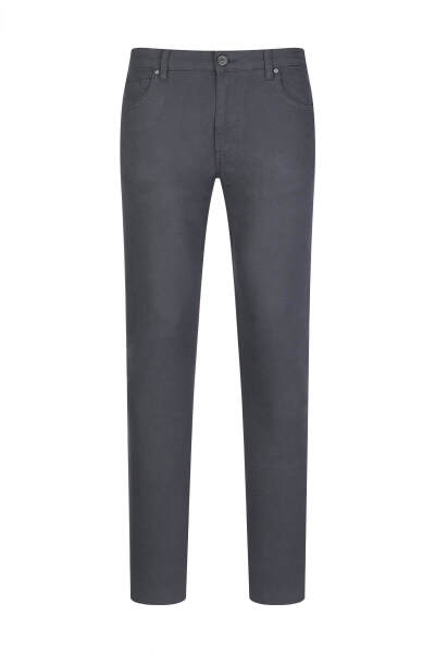 Gri Rahat Kesim 5 Cep Kanvas Pantolon 