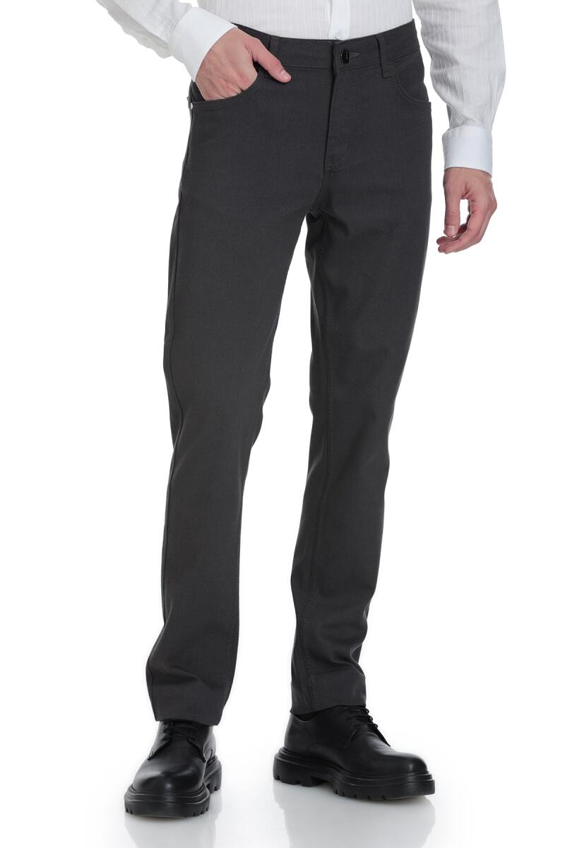 Gri Rahat Kesim 5 Cep Pamuklu Kanvas Pantolon - Saykı (1)