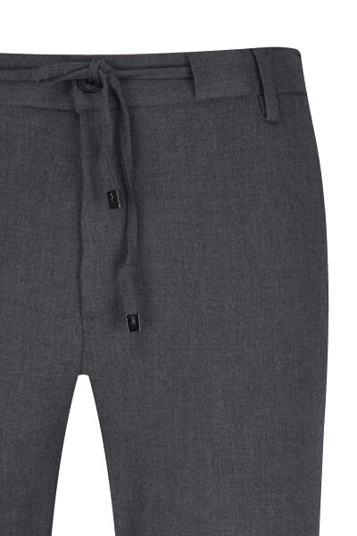 Gri Rahat Kesim Yandan Cepli Jogger Pantolon - 2