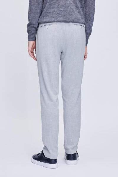 Gri Rahat Kesim Yandan Cepli Jogger Pantolon - 5