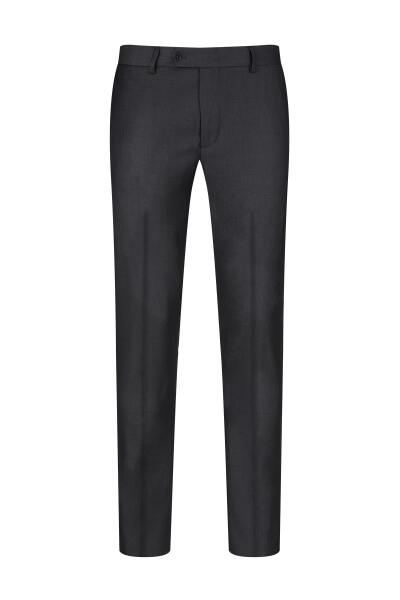 Gri Rahat Kesim Yandan Cepli Kumaş Pantolon - 1