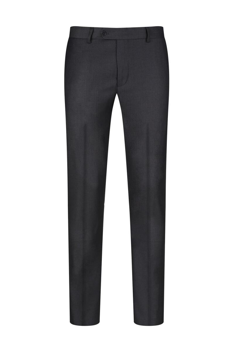 Gri Rahat Kesim Yandan Cepli Kumaş Pantolon - Hatemoğlu