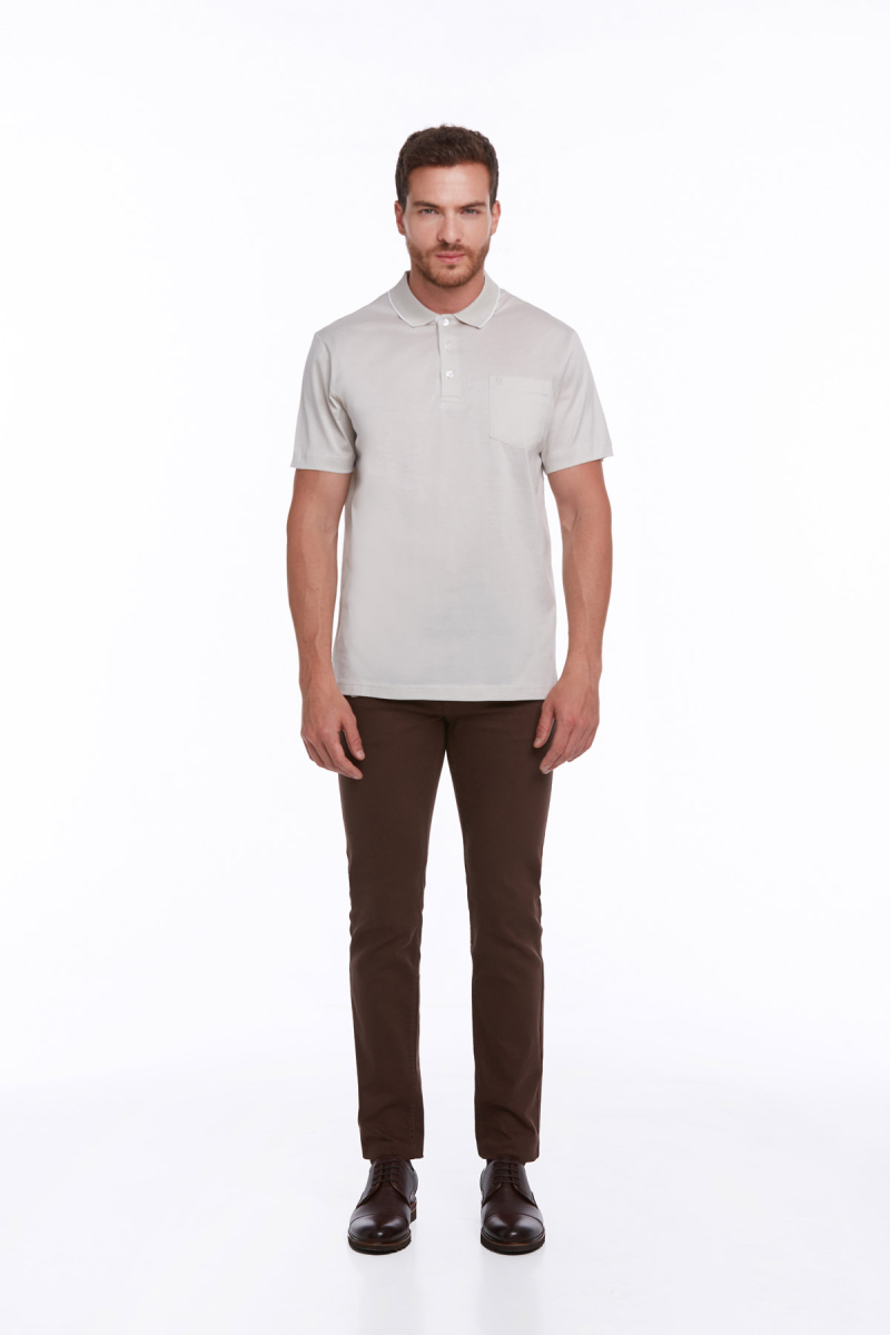 Taş Regular Fit Merserize Polo Yaka %100 Pamuk Tişört - Hatemoğlu (1)