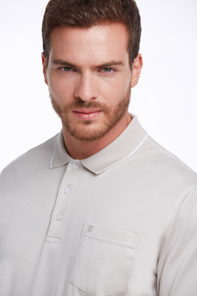 Taş Regular Fit Merserize Polo Yaka %100 Pamuk Tişört - 4