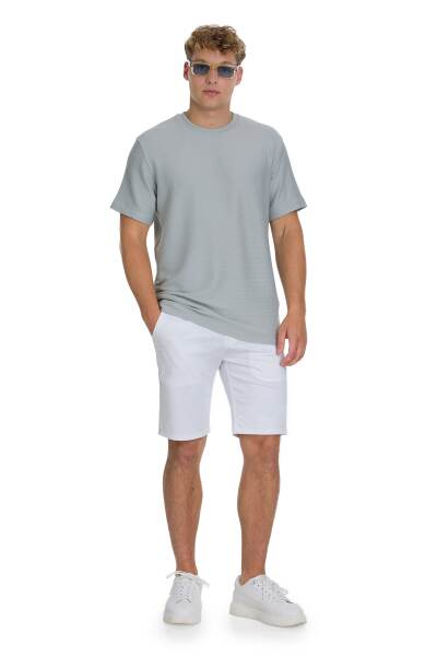 Gri Regular Fit Bisiklet Yaka Basic Tişört - 2