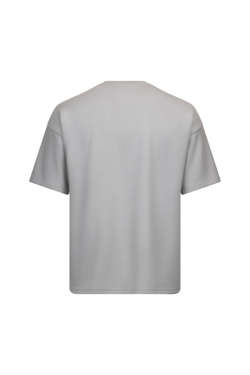 Gri Regular Fit Bisiklet Yaka Oversize Tişört - HTML (1)