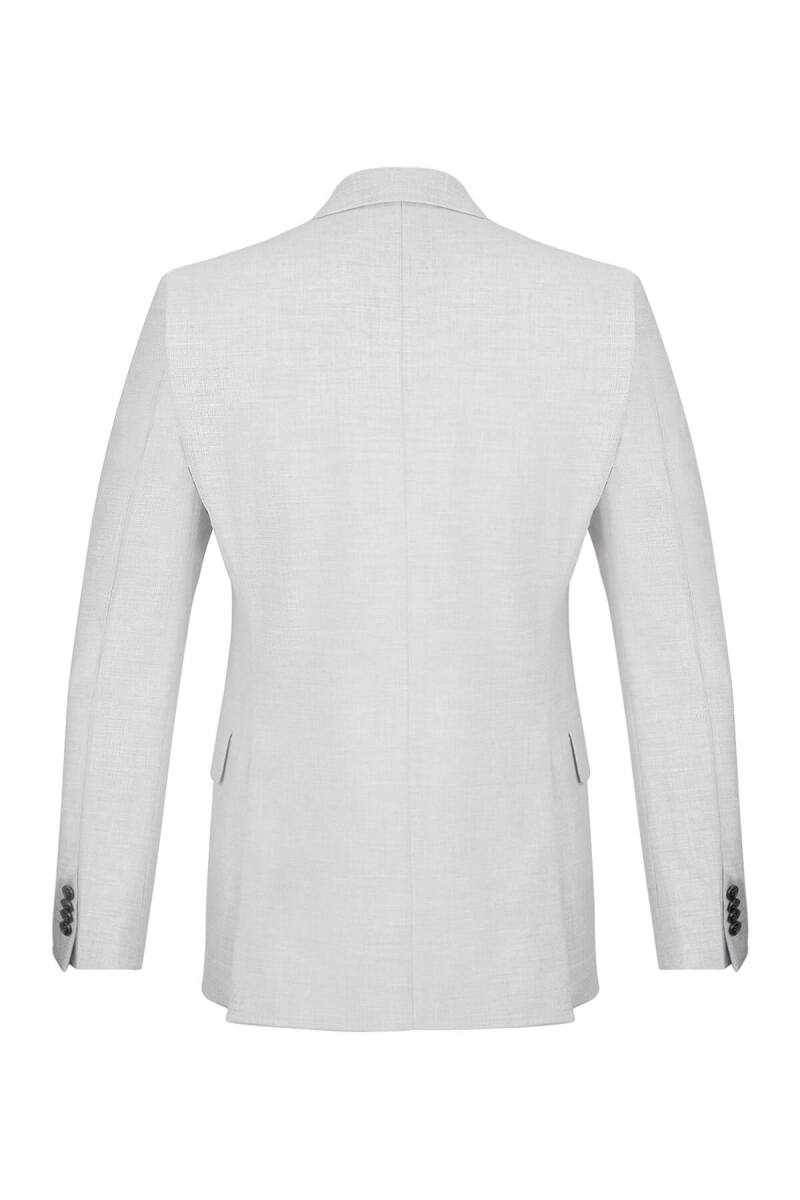 Gri Regular Fit Çizgili Kruvaze Klasik Takım Elbise - Hatemoğlu (1)