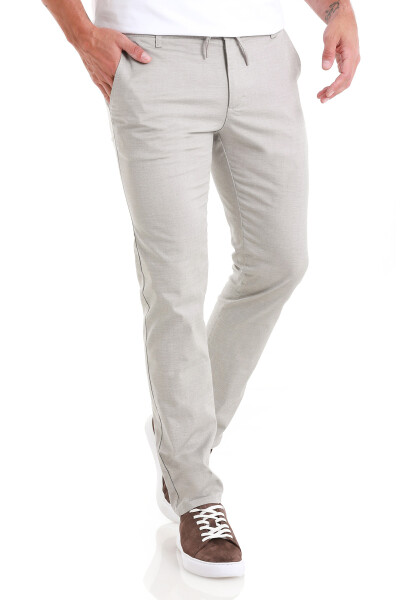 Gri Regular Fit Desenli Yandan Cep Pamuklu Jogger Pantolon - 4