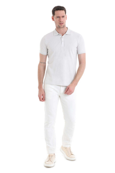 Gri Regular Fit 100% Pamuklu Polo Yaka Tişört - 2