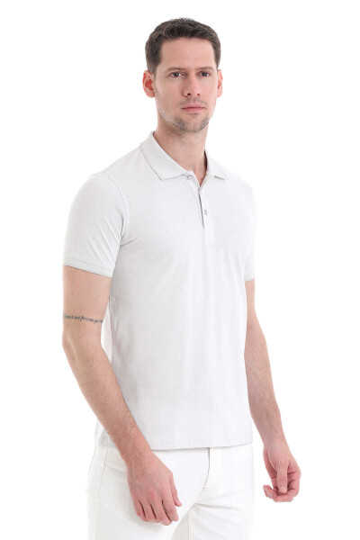 Gri Regular Fit 100% Pamuklu Polo Yaka Tişört - 4