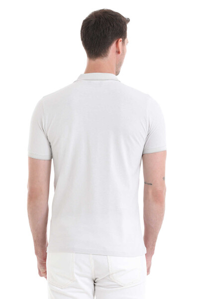 Gri Regular Fit 100% Pamuklu Polo Yaka Tişört - 6