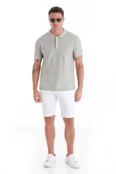 Gri Regular Fit Merserize Polo Yaka 100% Pamuk Tişört - 2