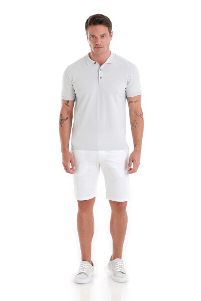 Gri Regular Fit Polo Yaka Rayon Tişört - 2