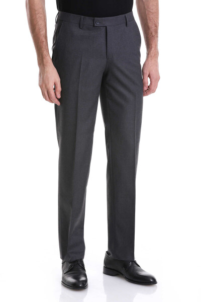 Gri Regular Fit Yandan Cepli Flanel Kumaş Pantolon - 3