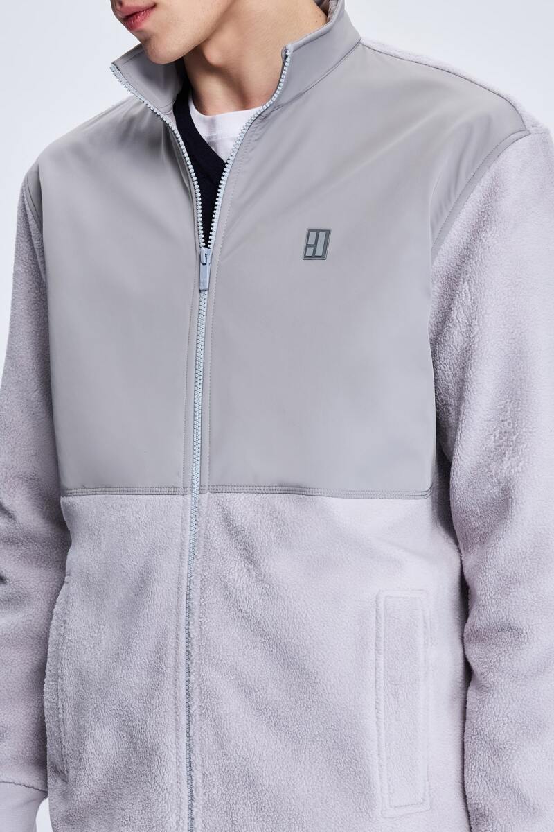 Gri Regular Fit Hakim Yaka Baharlık Mont - HTML (1)