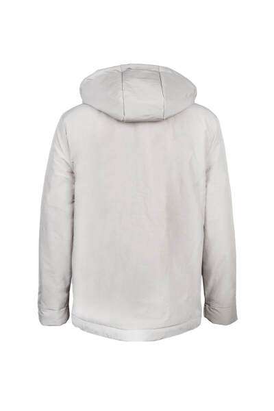 Gri Regular Fit Hakim Yaka Kapüşonlu Kaban - 2