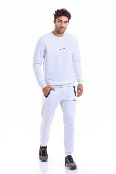 Gri Regular Fit Pamuklu Bisiklet Yaka Sweatshirt - 3