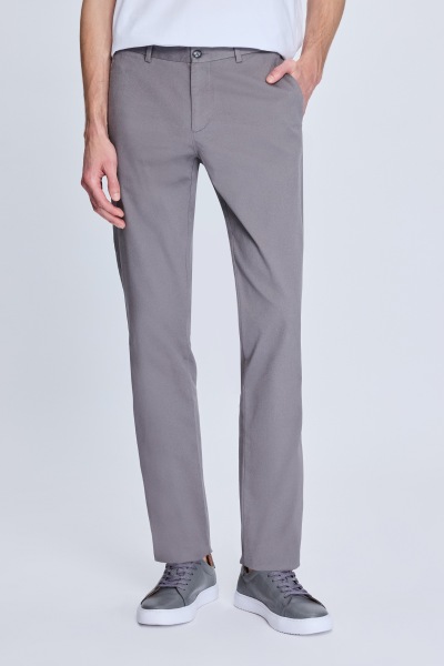 Gri Regular Fit Yandan Cepli Casual Kanvas Pantolon - 2