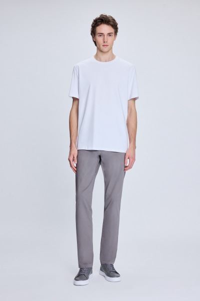 Gri Regular Fit Yandan Cepli Casual Kanvas Pantolon 