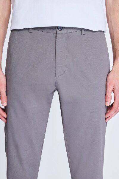 Gri Regular Fit Yandan Cepli Casual Kanvas Pantolon - 3