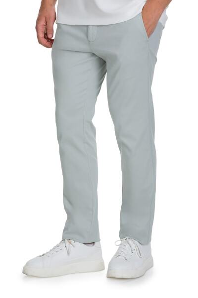 Gri Regular Fit Yandan Cepli Kanvas Pantolon - 2