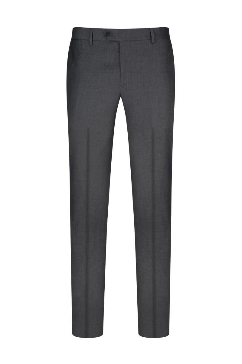 Gri Regular Fit Yandan Cepli Kumaş Pantolon - Hatemoğlu