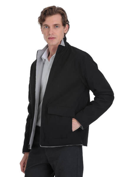 Gri Regular Fit Yarım Balıkçı Yaka Baharlık Mont - 8