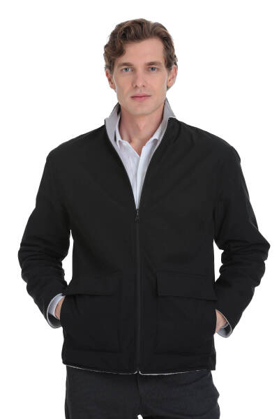 Gri Regular Fit Yarım Balıkçı Yaka Baharlık Mont - 7