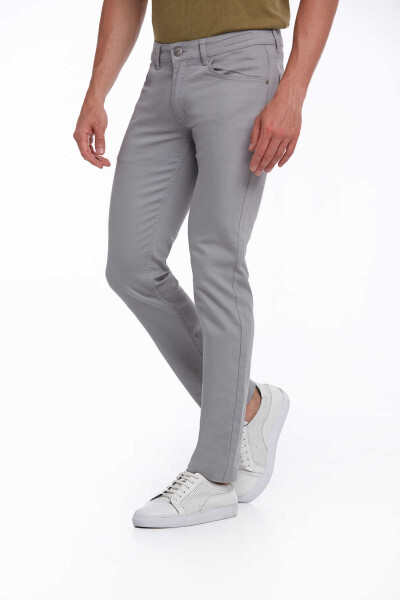 Gri Regular Fit Pamuklu 5 Cep Kot Pantolon - 3