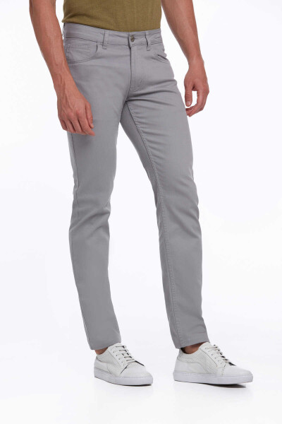 Gri Regular Fit Pamuklu 5 Cep Kot Pantolon - 4