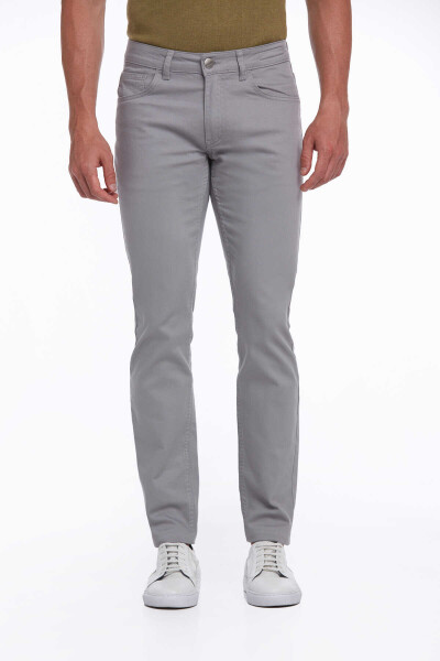 Gri Regular Fit Pamuklu 5 Cep Kot Pantolon - 5