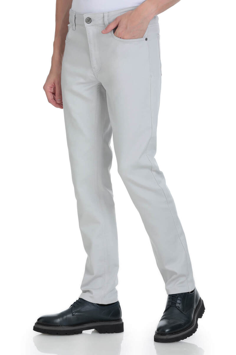 Gri Slim Fit 5 Cep Pamuklu Kanvas Pantolon - Saykı (1)