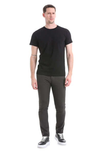 Gri Slim Fit 5 Cep Pamuklu Kanvas Pantolon 