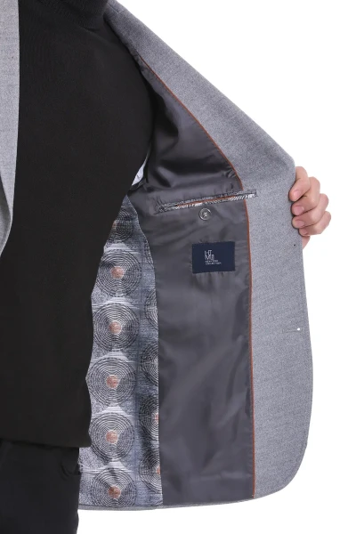 Gri Slim Fit Düz Mono Yaka Casual Ceket - 6
