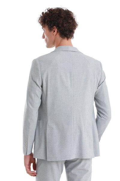 Gri Slim Fit Mono Yaka Casual Takım Elbise - 8