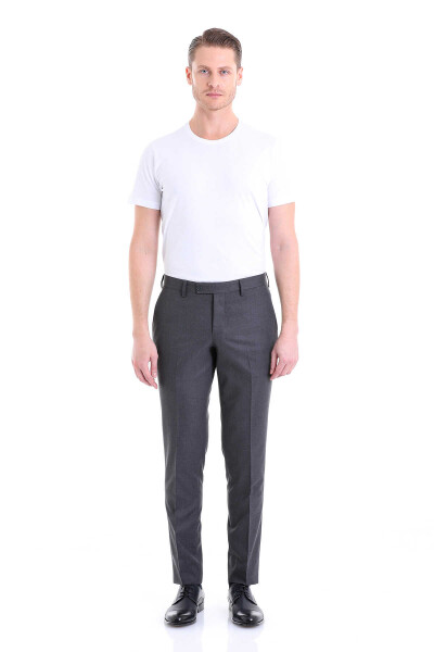 Gri Slim Fit Yandan Cep Flanel Pantolon - Hatemoğlu