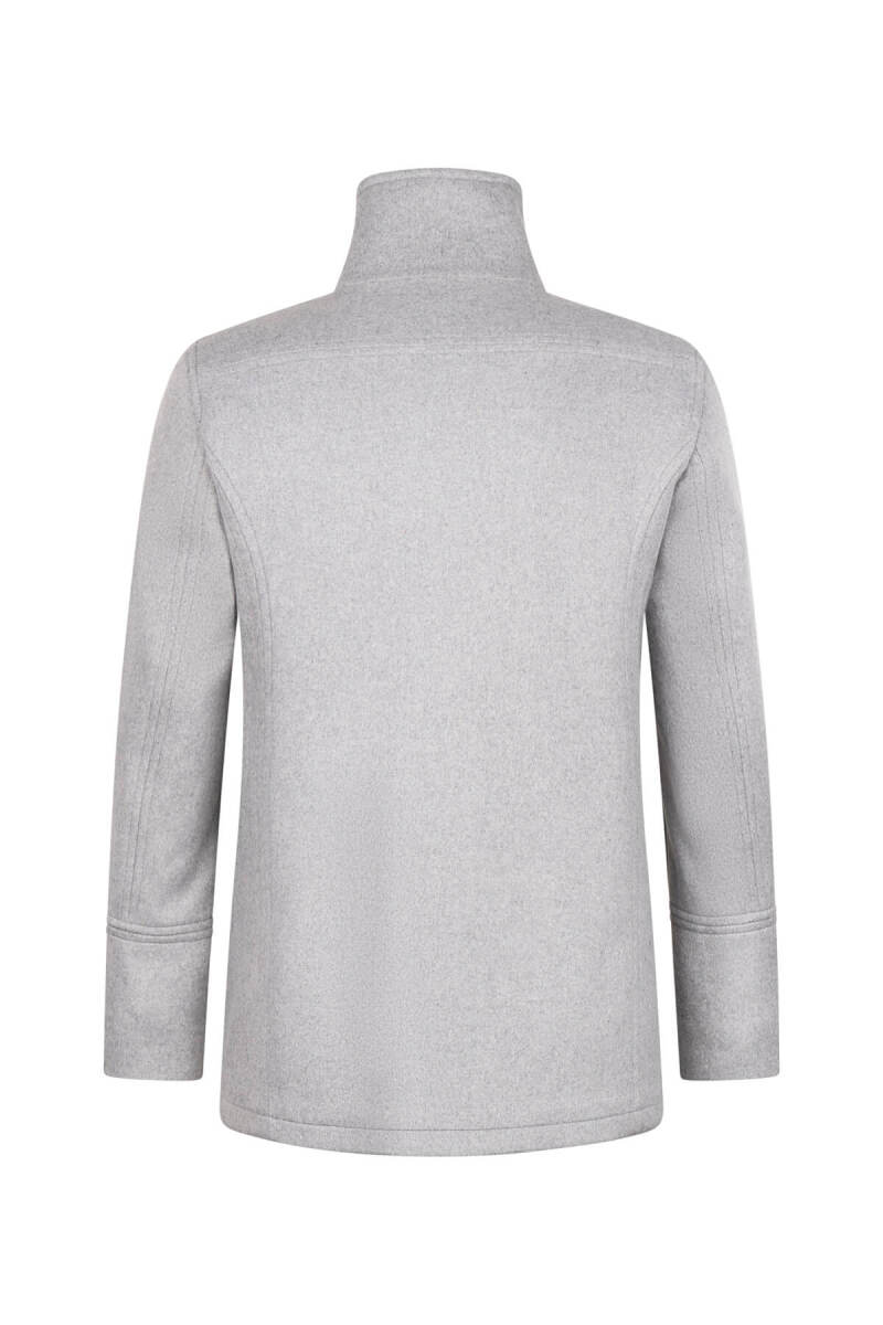 Gri Slim Fit Kruvaze Yünlü Kaşe Kaban - Hatem Saykı (1)