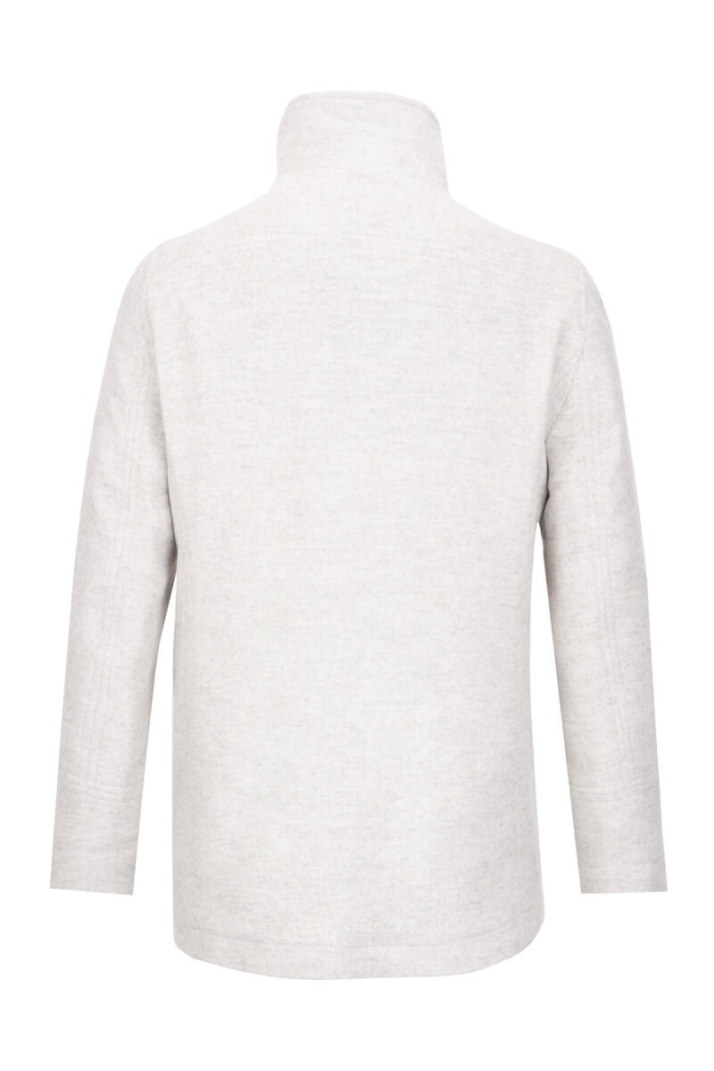 Gri Slim Fit Kruvaze Yünlü Kaşe Kaban - Saykı (1)