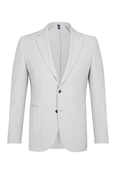 Gri Slim Fit Mono Yaka Casual Takım Elbise - 2