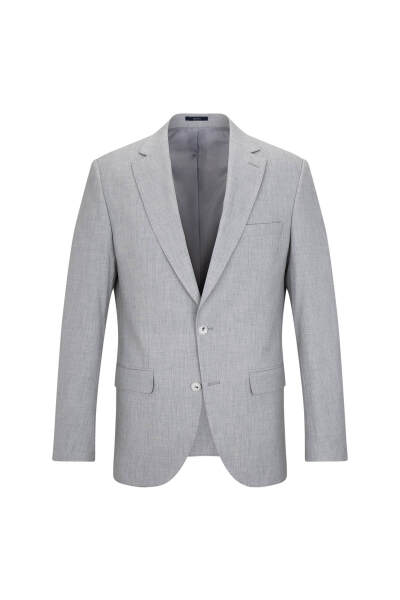 Gri Slim Fit Mono Yaka Klasik Takım Elbise - 2