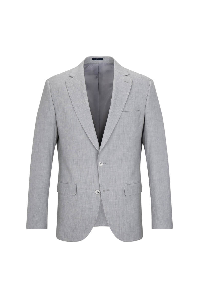 Gri Slim Fit Mono Yaka Klasik Takım Elbise - Saykı (1)