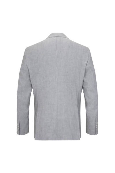 Gri Slim Fit Mono Yaka Klasik Takım Elbise - 4