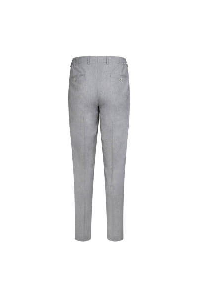 Gri Slim Fit Mono Yaka Klasik Takım Elbise - 5