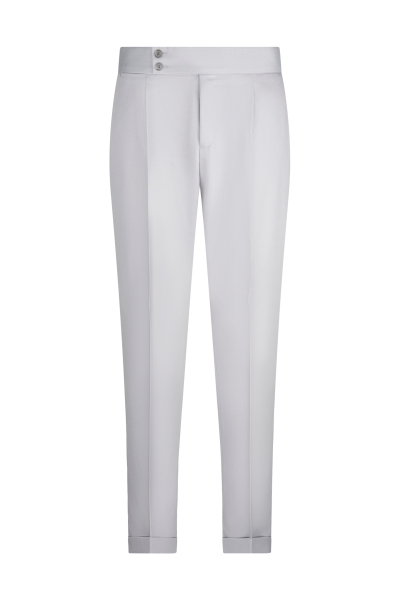 Gri Slim Fit Sivri Yaka Klasik Takım Elbise - 3