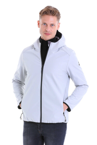 Taş Slim Fit Kapüşonlu Polar Mont 