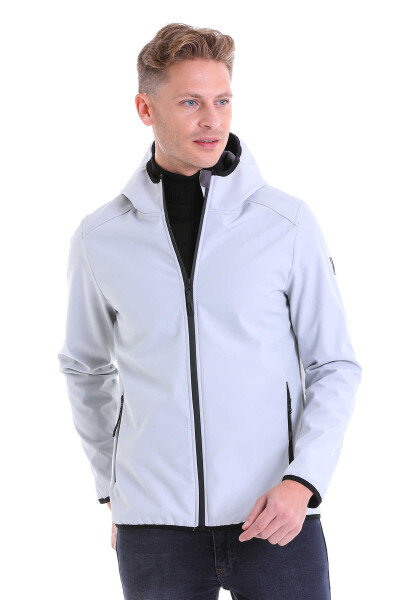 Taş Slim Fit Kapüşonlu Polar Mont - 2