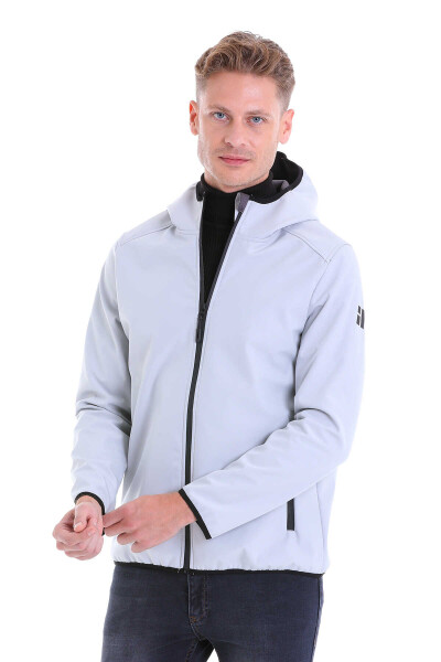 Taş Slim Fit Kapüşonlu Polar Mont - 3
