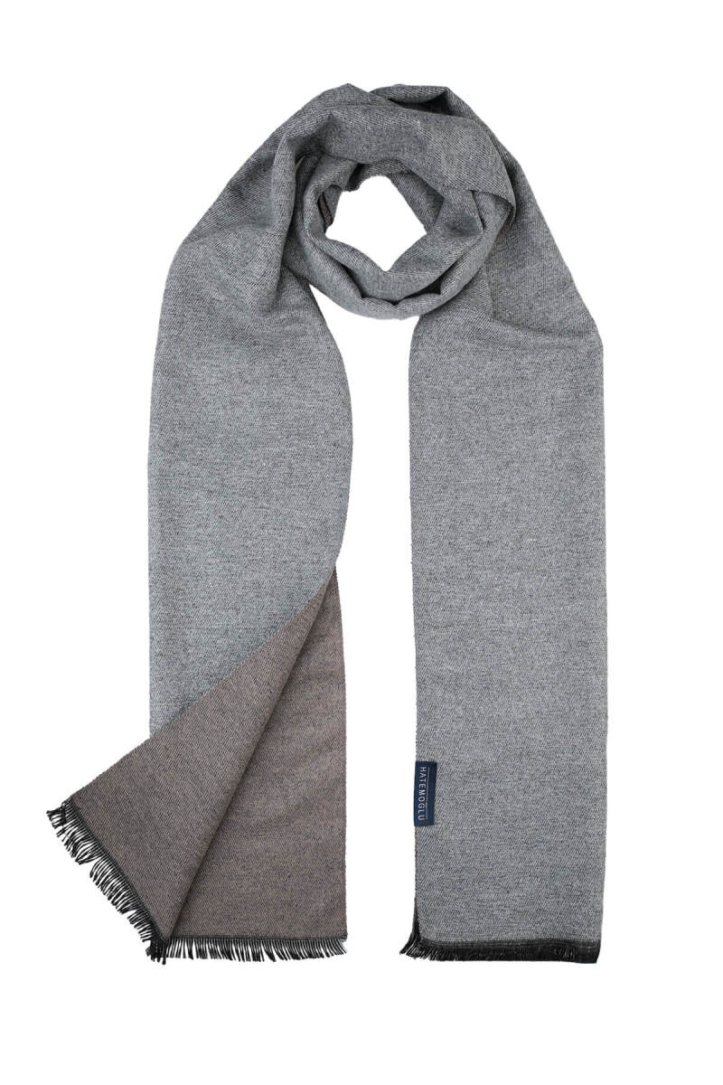 Gri - Vizon Çift Taraflı Atkı - Hatemoğlu (1)