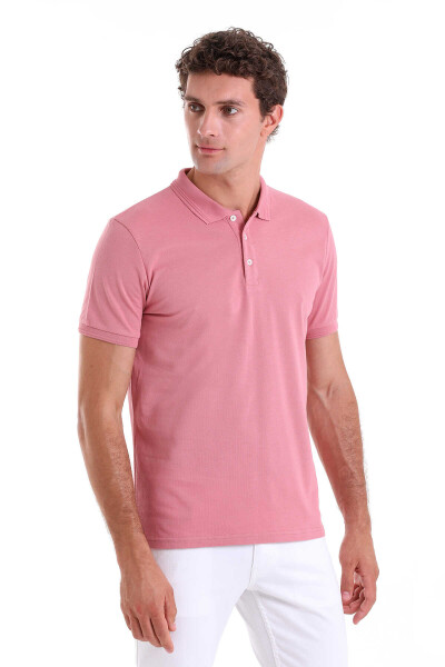Pembe Comfort Fit 100% Pamuk Polo Yaka Tişört - 2